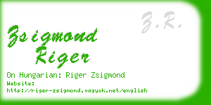 zsigmond riger business card